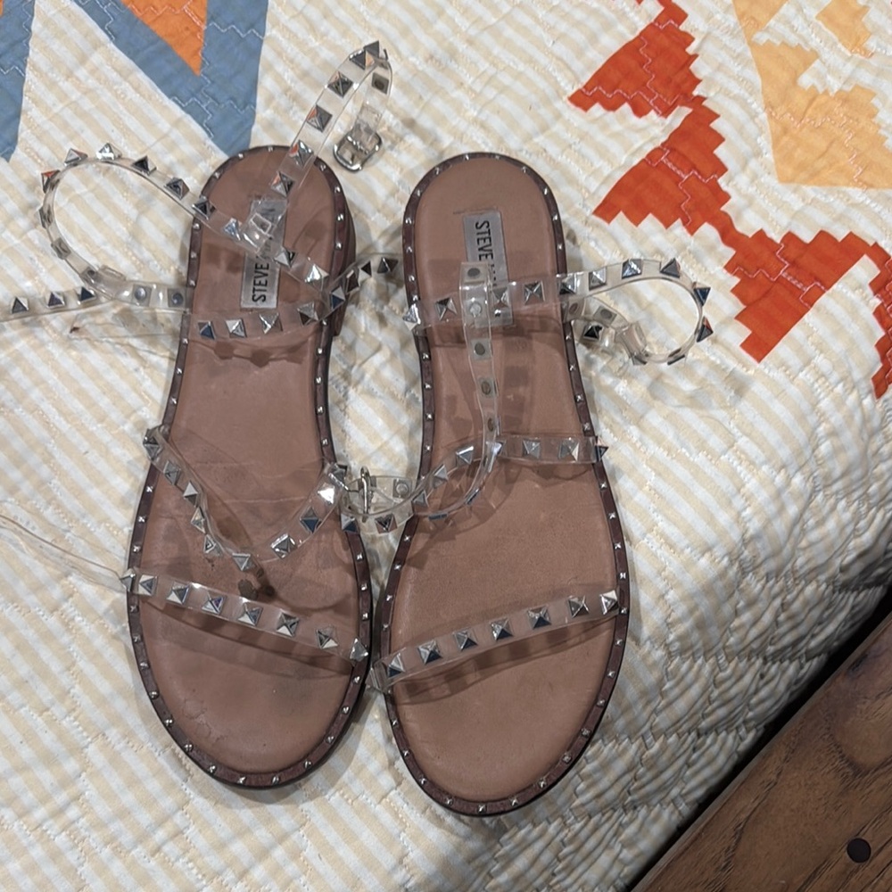 Steve Madden Clear Studded Sandals